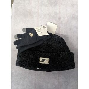 Nike Kids 2-Piece Polyester Glove & Beanie Set Black size 8/20